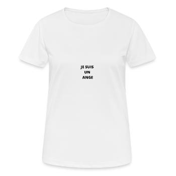 JE SUIS UN ANGE - T-shirt respirant Femme - blanc - Devant - AI Model Female 172 dark (172cm)