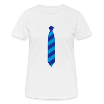 Krawatte - Frauen T-Shirt atmungsaktiv - Weiß - Vorne - AI Model Female 172 dark (172cm)