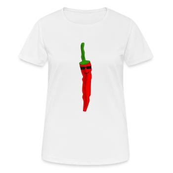 Pepperoni frais avec lunettes de soleil - T-shirt respirant Femme - blanc - Devant - AI Model Female 172 dark (172cm)