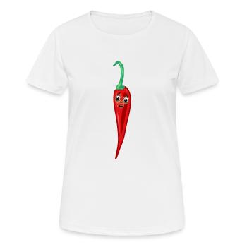 Piment pepperoni chefs de cuisine chef - T-shirt respirant Femme - blanc - Devant - AI Model Female 172 dark (172cm)