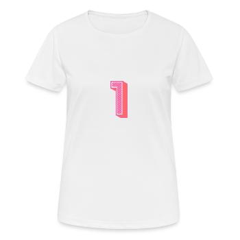 1. 1 AN. 1er ANNIVERSAIRE. ANNIVERSAIRE 1 AN - T-shirt respirant Femme - blanc - Devant - AI Model Female 172 dark (172cm)