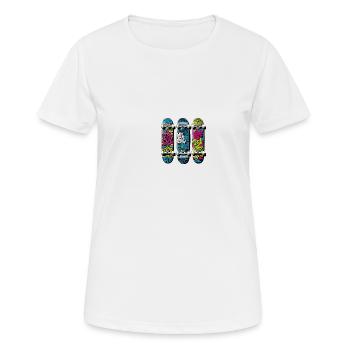 NeonSkateVibes No.8 Skateboardshow für Skater - Frauen T-Shirt atmungsaktiv - Weiß - Vorne - AI Model Female 172 dark (172cm)