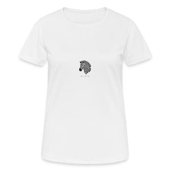 Zebra stripes over spots funny black print - Women's Breathable T-Shirt - white - Front - AI Model Female 172 dark (172cm)