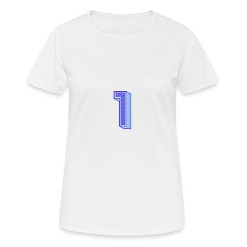1. 1 AN. 1er ANNIVERSAIRE. ANNIVERSAIRE 1 AN - T-shirt respirant Femme - blanc - Devant - AI Model Female 172 dark (172cm)