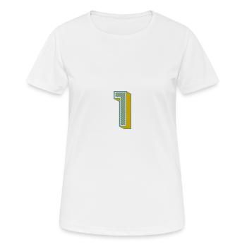 1. 1 AN. 1er ANNIVERSAIRE. ANNIVERSAIRE 1 AN - T-shirt respirant Femme - blanc - Devant - AI Model Female 172 dark (172cm)
