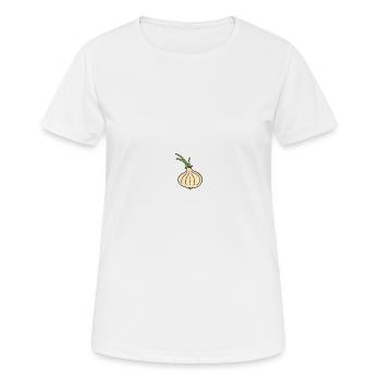 Zwiebel/Onion - Frauen T-Shirt atmungsaktiv - Weiß - Vorne - AI Model Female 172 dark (172cm)