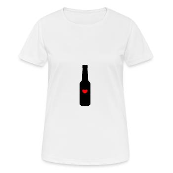 Flasche mit Herz - Frauen T-Shirt atmungsaktiv - Weiß - Vorne - AI Model Female 172 dark (172cm)