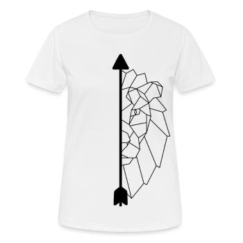 Geometrischer Löwe - Frauen T-Shirt atmungsaktiv - Weiß - Vorne - AI Model Female 172 dark (172cm)
