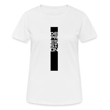 Text Bar Depression - Women's Breathable T-Shirt - white - Front - AI Model Female 172 dark (172cm)