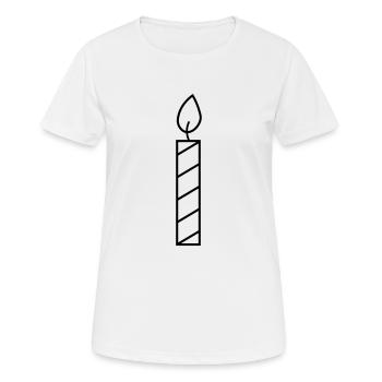 Kerze schwarz Kontur - Frauen T-Shirt atmungsaktiv - Weiß - Vorne - AI Model Female 172 dark (172cm)
