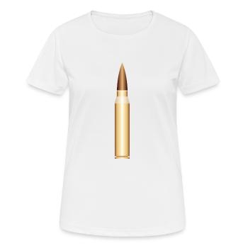verbrecher gangster criminal gun pistole waffe bul - Frauen T-Shirt atmungsaktiv - Weiß - Vorne - AI Model Female 172 dark (172cm)