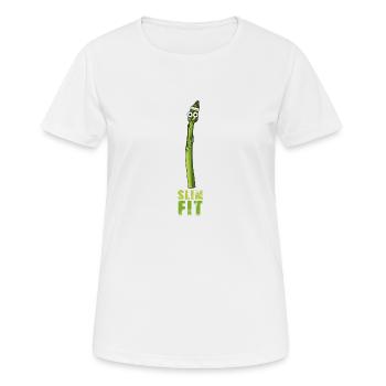 slim fit, spragel, asperges vertes, fitness, sport - T-shirt respirant Femme - blanc - Devant - AI Model Female 172 dark (172cm)