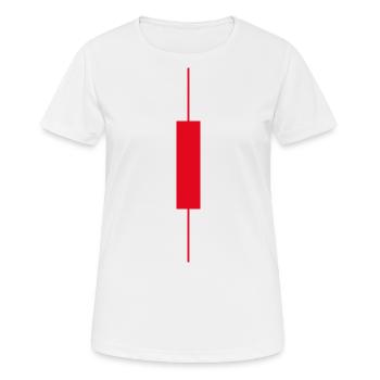 Trading - Bougie - Actions - T-shirt respirant Femme - blanc - Devant - AI Model Female 172 dark (172cm)