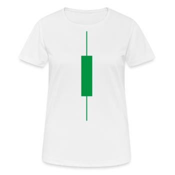 Trading - Bougie - Actions - T-shirt respirant Femme - blanc - Devant - AI Model Female 172 dark (172cm)