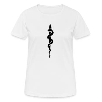 bâton d'Asclépios Esculape médecin - T-shirt respirant Femme - blanc - Devant - AI Model Female 172 dark (172cm)