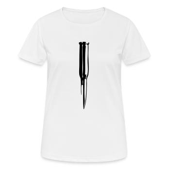 balle_fusil - Frauen T-Shirt atmungsaktiv - Weiß - Vorne - AI Model Female 172 dark (172cm)