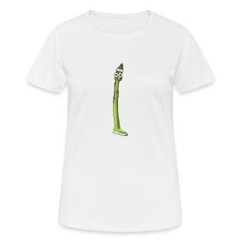 sport, fitness, asperges, asperges vertes, baskets - T-shirt respirant Femme - blanc - Devant - AI Model Female 172 dark (172cm)