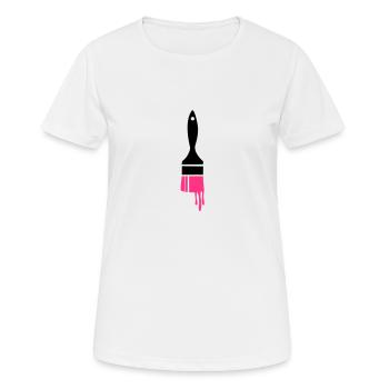 dripping paint brush - Women's Breathable T-Shirt - white - Front - AI Model Female 172 dark (172cm)