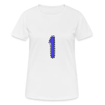 1. 1 AN. 1er ANNIVERSAIRE. ANNIVERSAIRE 1 AN - T-shirt respirant Femme - blanc - Devant - AI Model Female 172 dark (172cm)