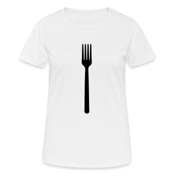 fork hungry - Women's Breathable T-Shirt - white - Front - AI Model Female 172 dark (172cm)