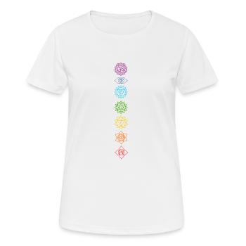Chakren - Frauen T-Shirt atmungsaktiv - Weiß - Vorne - AI Model Female 172 dark (172cm)