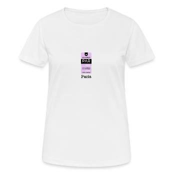 Billet d’avion Paris - T-shirt respirant Femme - blanc - Devant - AI Model Female 172 dark (172cm)
