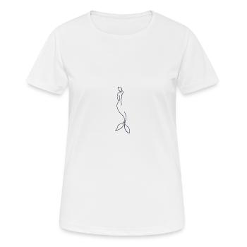 Meerjungfrau Silhouette Märchen Hand gezeichnet - Frauen T-Shirt atmungsaktiv - Weiß - Vorne - AI Model Female 172 dark (172cm)