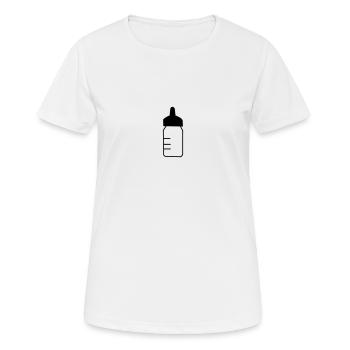 babyflaeschen - Frauen T-Shirt atmungsaktiv - Weiß - Vorne - AI Model Female 172 dark (172cm)