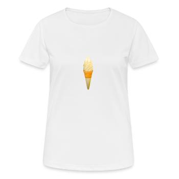 Eis Eiscreme Eiskrem Eiswaffel Softeis Softice - Frauen T-Shirt atmungsaktiv - Weiß - Vorne - AI Model Female 172 dark (172cm)