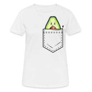 Poche chemise avec avocat - T-shirt respirant Femme - blanc - Devant - AI Model Female 172 dark (172cm)