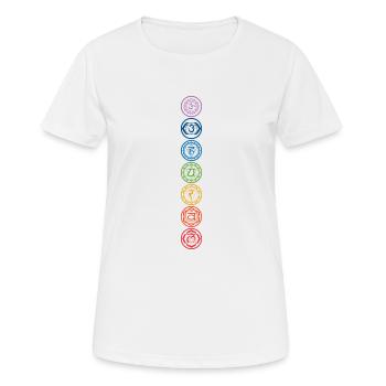7 chakras - T-shirt respirant Femme - blanc - Devant - AI Model Female 172 dark (172cm)