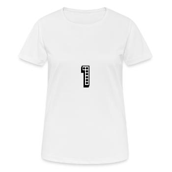1. 1 AN. 1er ANNIVERSAIRE. ANNIVERSAIRE 1 AN - T-shirt respirant Femme - blanc - Devant - AI Model Female 172 dark (172cm)