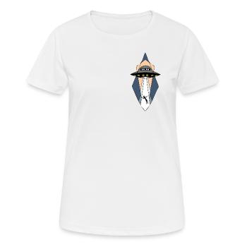 UFO Alien Spaceship - Extra-terrestre Cool - T-shirt respirant Femme - blanc - Devant - AI Model Female 172 dark (172cm)