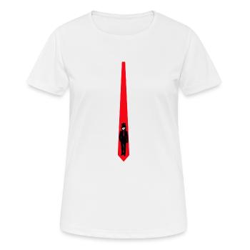 krawatte - Frauen T-Shirt atmungsaktiv - Weiß - Vorne - AI Model Female 172 dark (172cm)