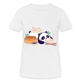 Panda mit Dim Sum - Frauen T-Shirt atmungsaktiv - Weiß - Vorne - AI Model Female 172 dark (172cm)