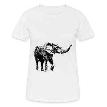 Elefant - Frauen T-Shirt atmungsaktiv - Weiß - Vorne - AI Model Female 172 dark (172cm)