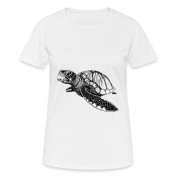 Tortue de mer - T-shirt respirant Femme - blanc - Devant - AI Model Female 172 dark (172cm)