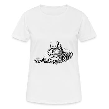 Husky - Frauen T-Shirt atmungsaktiv - Weiß - Vorne - AI Model Female 172 dark (172cm)