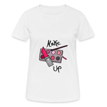 Make Up - Frauen T-Shirt atmungsaktiv - Weiß - Vorne - AI Model Female 172 dark (172cm)