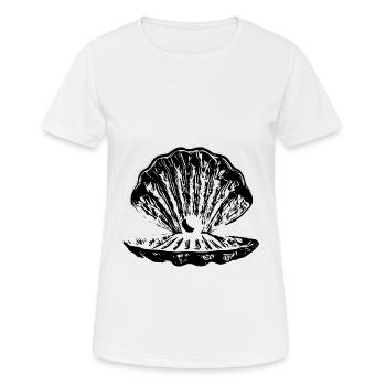 Muschel mit Perle - Frauen T-Shirt atmungsaktiv - Weiß - Vorne - AI Model Female 172 dark (172cm)