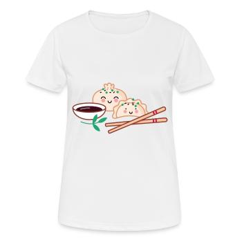 Dim Sum with soy sauce - Women's Breathable T-Shirt - white - Front - AI Model Female 172 dark (172cm)