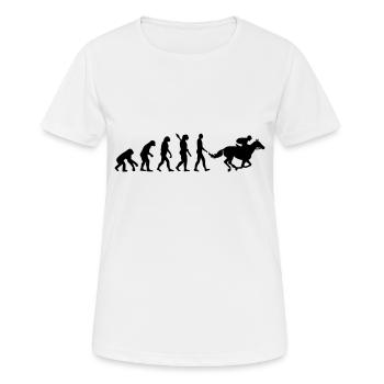 Pferderennen - Frauen T-Shirt atmungsaktiv - Weiß - Vorne - AI Model Female 172 dark (172cm)