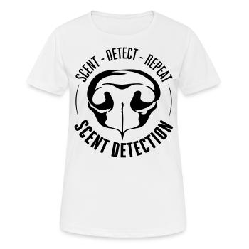 SCENT DETECTION Hundetraining Hunde Suchhunde - Frauen T-Shirt atmungsaktiv - Weiß - Vorne - AI Model Female 172 dark (172cm)