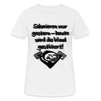 Today it's time for embroidery - Women's Breathable T-Shirt - white - Front - AI Model Female 172 dark (172cm)