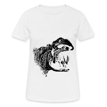 Nilpferd - Frauen T-Shirt atmungsaktiv - Weiß - Vorne - AI Model Female 172 dark (172cm)