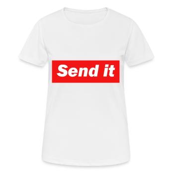 Send it - T-shirt respirant Femme - blanc - Devant - AI Model Female 172 dark (172cm)
