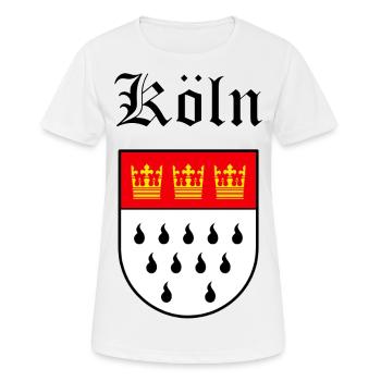 Armoiries de Cologne avec lettrage noir - T-shirt respirant Femme - blanc - Devant - AI Model Female 172 dark (172cm)