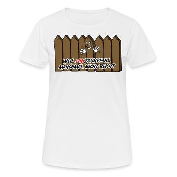 Un clin d'oeil au dessin de clôture post-dessin animé - T-shirt respirant Femme - blanc - Devant - AI Model Female 172 dark (172cm)