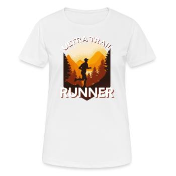 Trail Running & Berglauf, Ultra Trail Runner - Frauen T-Shirt atmungsaktiv - Weiß - Vorne - AI Model Female 172 dark (172cm)