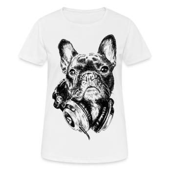 DJ Frenchie - Frauen T-Shirt atmungsaktiv - Weiß - Vorne - AI Model Female 172 dark (172cm)